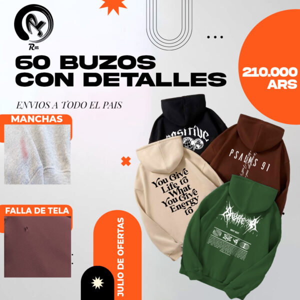 PACK SURTIDO DE 60 BUZOS FALLADOS